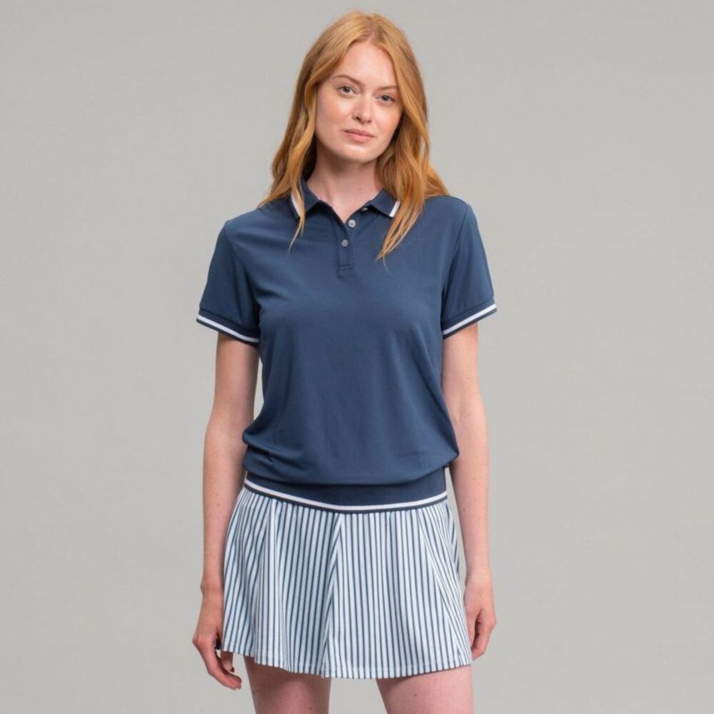 Richer Poorer Women's 14" Golf Skort - Blue Striped L